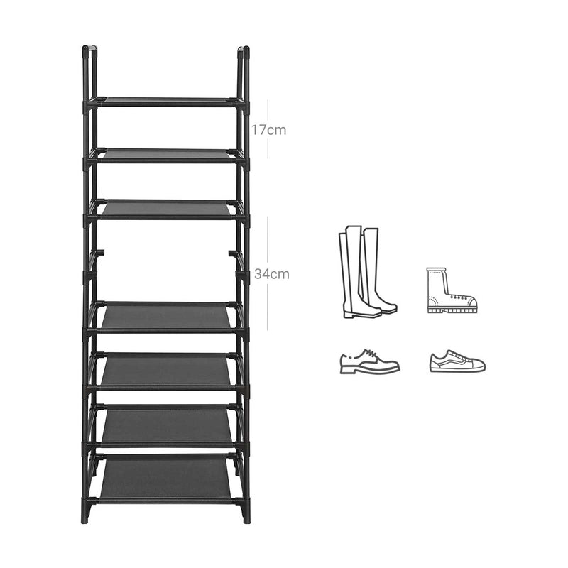 Shoe Rack med 8 hyllor - Standing Rack - Svart