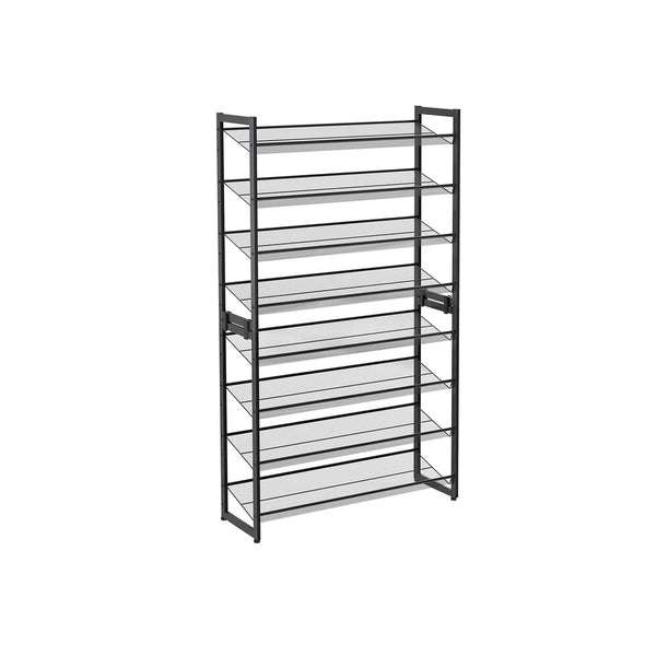 Pantof Rack - cu 8 niveluri - set de 2 - Stackable 4 -Etage - Organizatori de încălțăminte - Metal - Negru