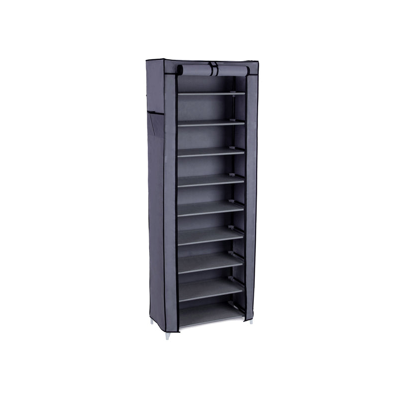 10 couches - Rack à chaussures - armoire à chaussures - pour environ 27 paires de chaussures - armoire à poussière - Gray