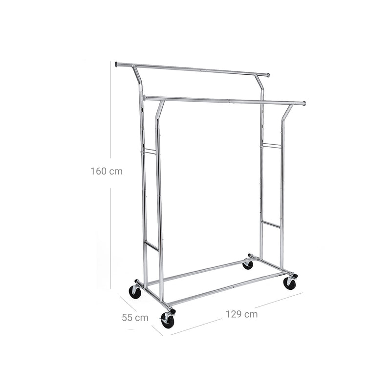 Rack de vêtements - Tie de vêtements - imposable jusqu'à 110 kg - argent