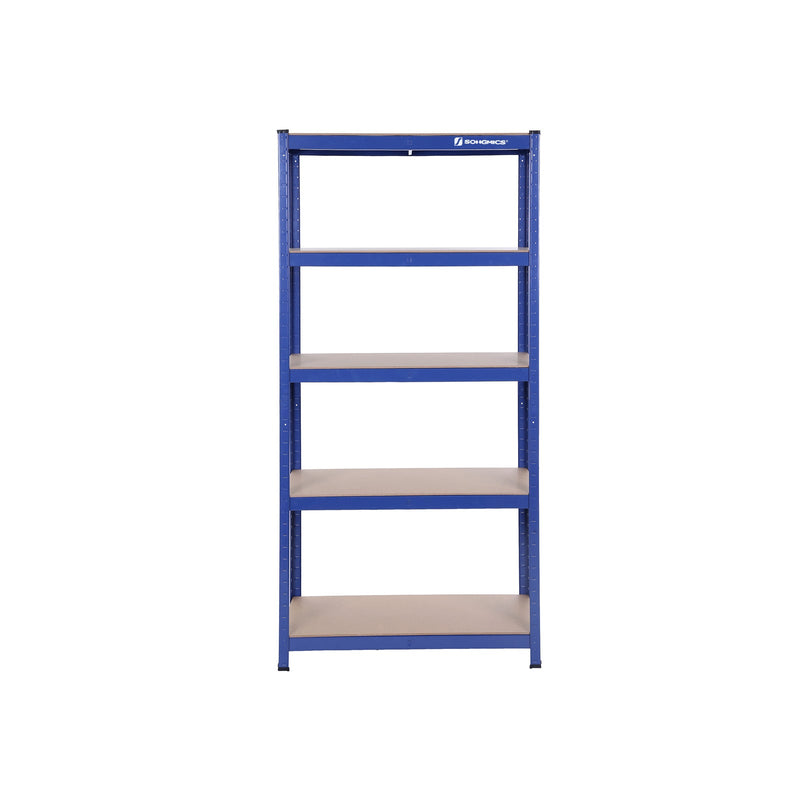 Boîte de rack - Rack d'entrepôt - Rack à 5 plats - 30 x 75 x 150 cm - bleu