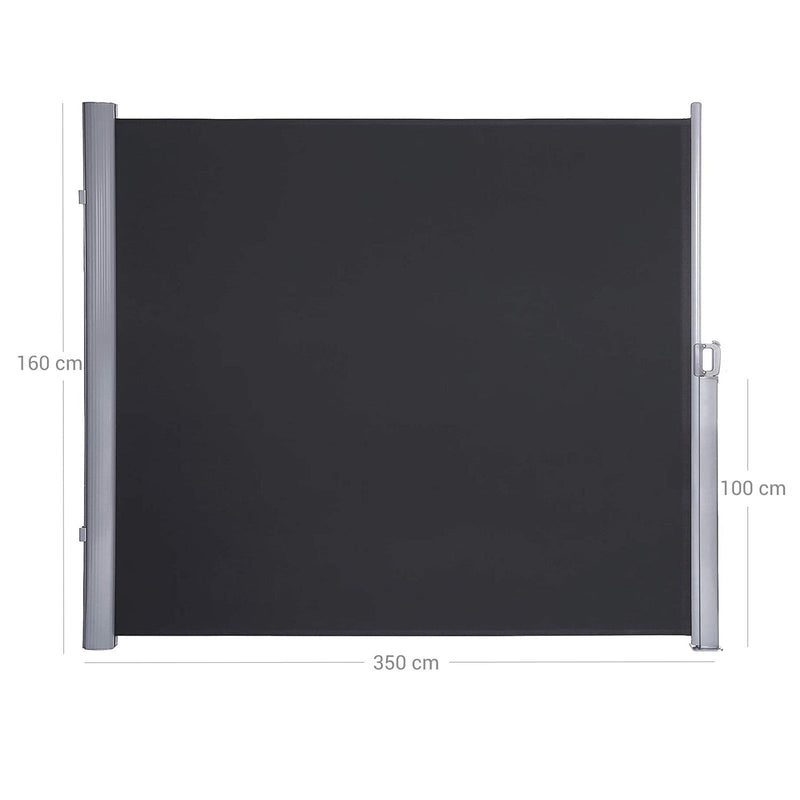 Écran de jardin extensible - Sunshade - 160 x 350 cm - gris fumé