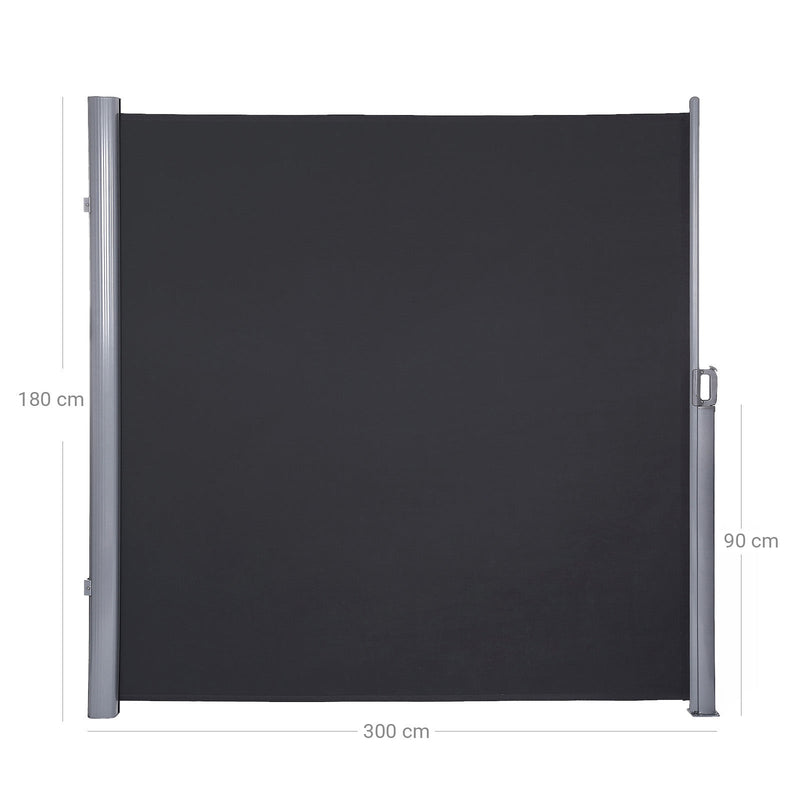 Canopée latérale - Protection des informations - Sunshade - Extensible - 180 x 350 cm - noir