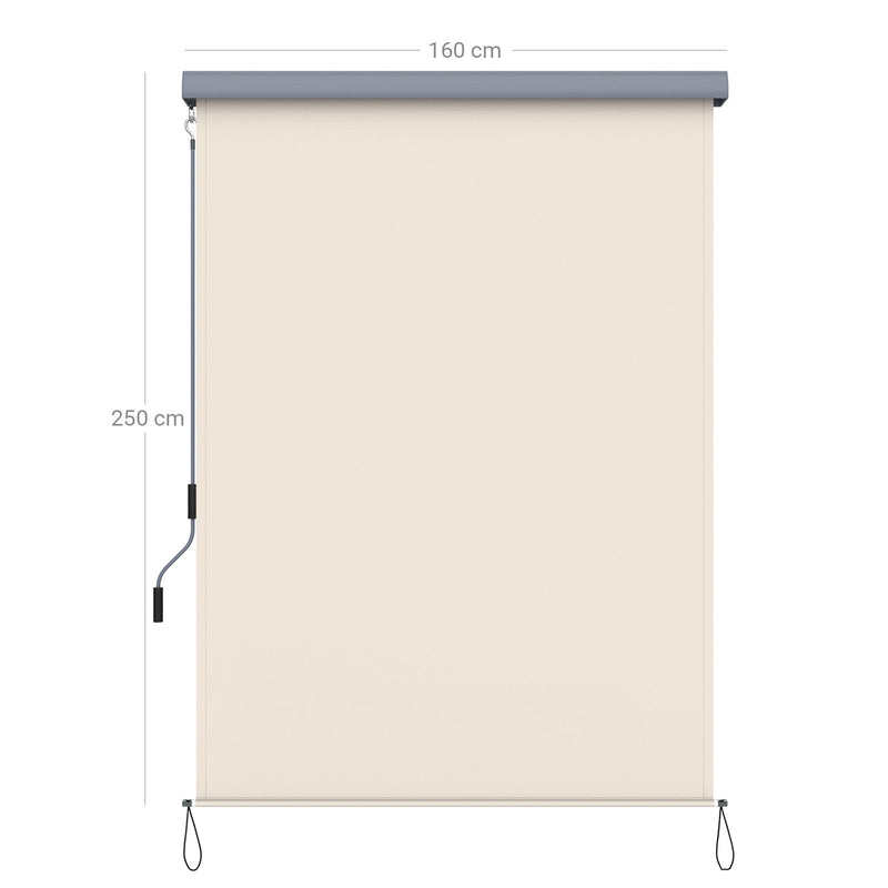 Vertikal tak - solskydd - markis - 1,6 x 2,5 m - beige