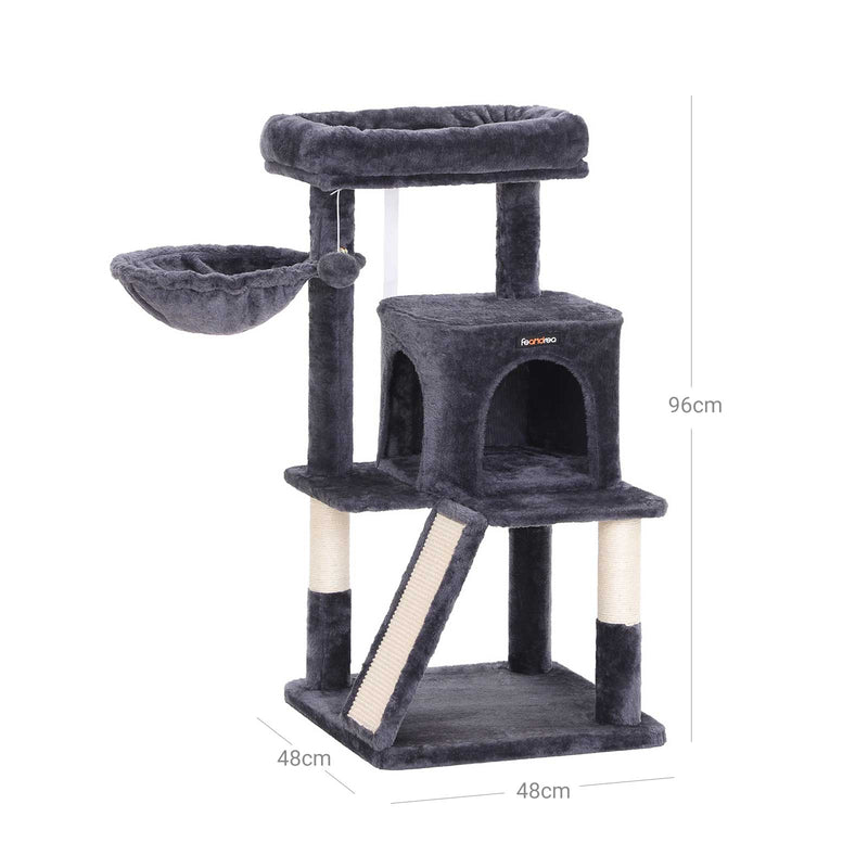 Scratching Post - Med Scratching Board - 96 cm - Røggrå