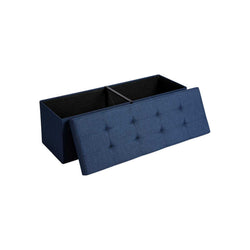 Bank - Met opbergruimte - Zitkist - Opbergbox - Opklapbaar - Max. statische belasting 300 kg - Blauw