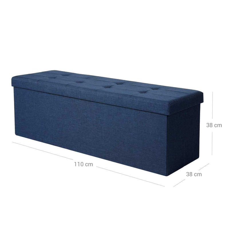 Banque - Avec espace de stockage - boîte de siège - boîte de rangement - pliable - Max. Charge statique 300 kg - bleu