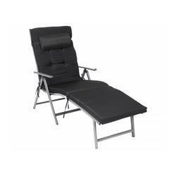 Lounger - Foldable - Lounge - perna detașabilă - din aluminiu inoxidabil - negru