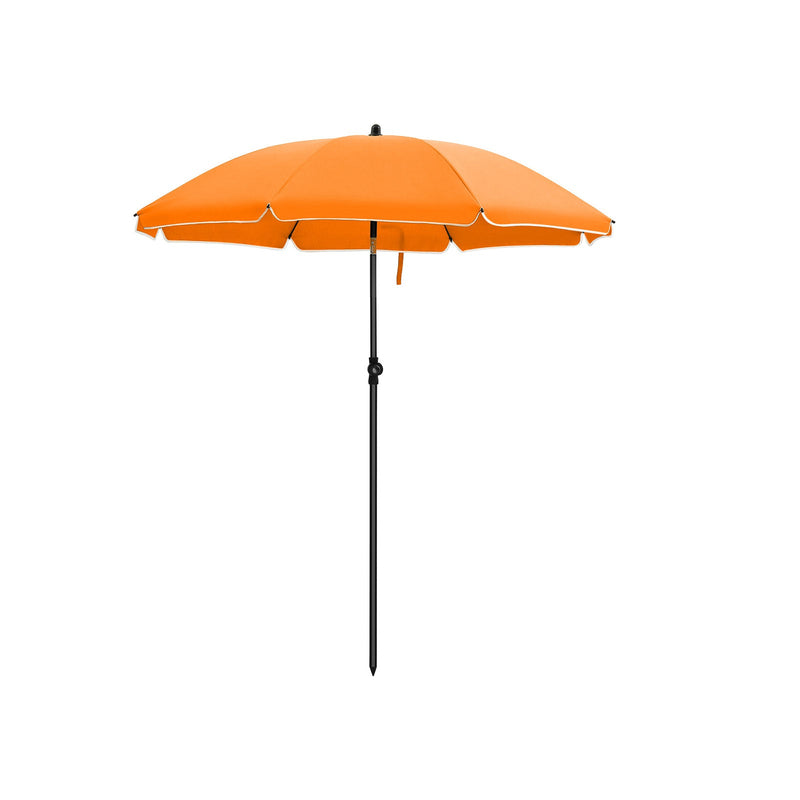 Parasol - Garden Parasol - Ø 160 cm - ottekantet - vipperbar - med krumtap - Orange