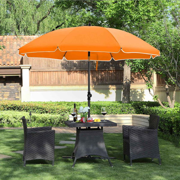 Parasol - Tuinparasol - Ø 160 cm - Achthoekig - Kantelbaar - Met zwengel - Oranje