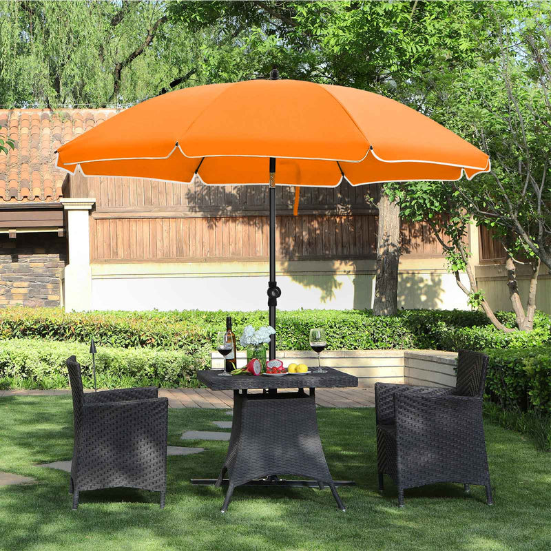 Parasol - Garden Parasol - Ø 160 cm - ottekantet - vipperbar - med krumtap - Orange