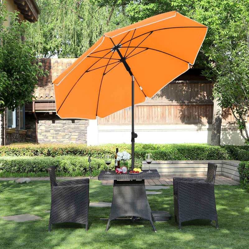 Parasol - Garden Parasol - Ø 160 cm - Octagonal - Tiltable - With Crank - Orange