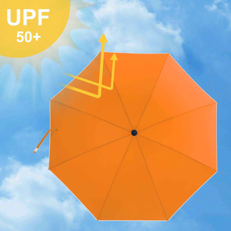 Parasol - Garden Parasol - Ø 160 cm - ottekantet - vipperbar - med krumtap - Orange