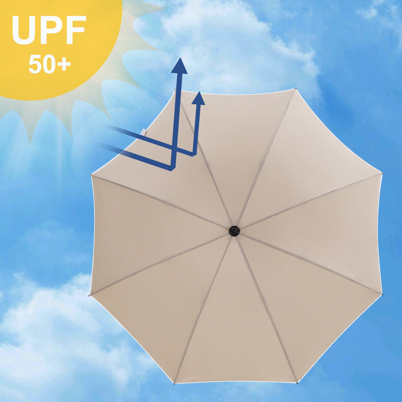 Parasol - Haveparasol - Ø160 cm - med bue - Haveparasol - ottekantet soltag - lavet af polyester, fiberoptisk - taupe