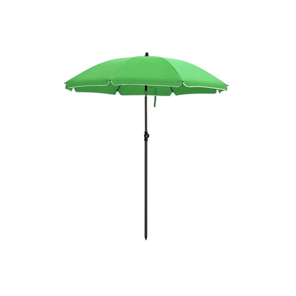 Parasol - Garden Parasol - Ø 180 cm - ottekantet - vippbar - med krumtap - grøn