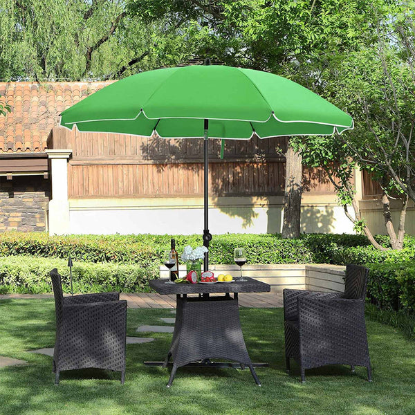 Parasol - Garden Parasol - Ø 180 cm - ottekantet - vippbar - med krumtap - grøn