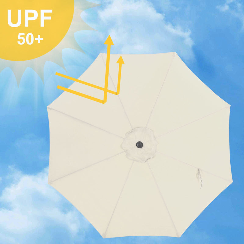 Parasol - Écran de jardin - octogonal - avec élingue - Ø 300 cm - beige