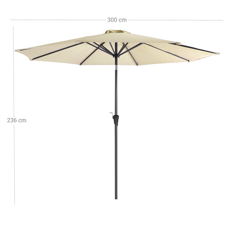 Parasol - Écran de jardin - octogonal - avec élingue - Ø 300 cm - beige