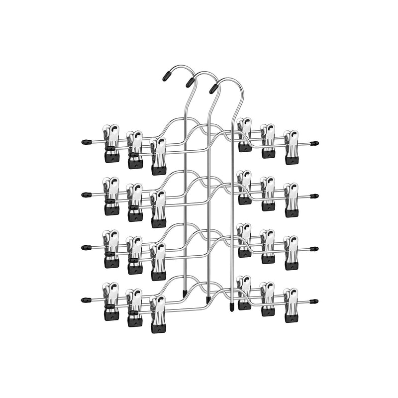 Pants Hanger - Space -sparing - flera kjolhängare - med klipp - Uppsättning av 3 - Metallduk ska