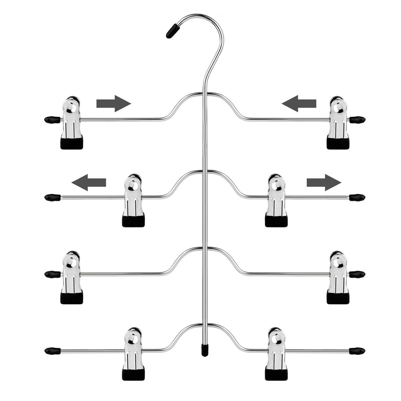 Broekhanger - Ruimtebesparend - Meerdere rokhangers - Met clips - Set van 3  - Metalen kleerhanger