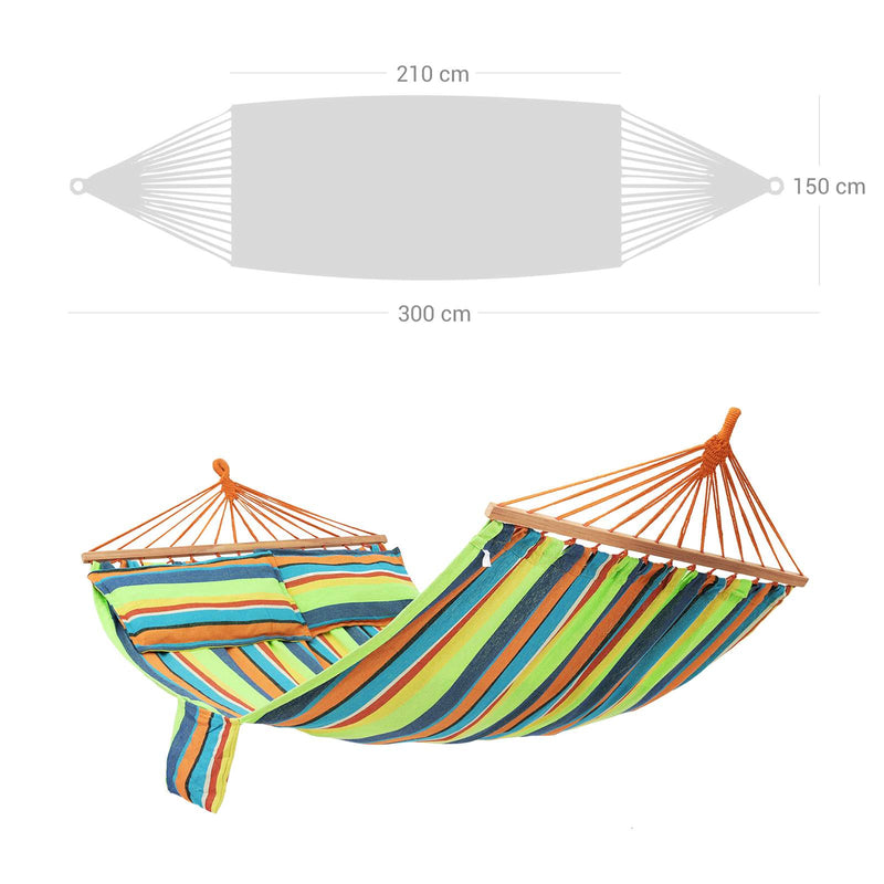 Hangmat - Met 2 kleurrijke kussens - Draagvermogen tot 300 kg