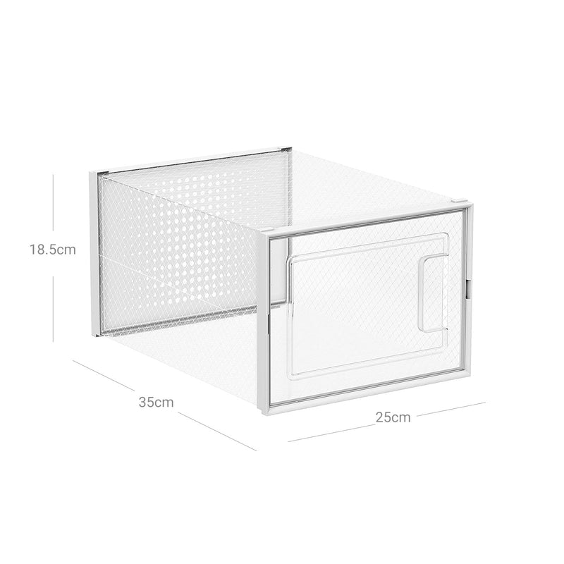 Boîtes de chaussures - Ensemble de 8 boîtes de rangement pour chaussures - boîtes en plastique - pliable et empilable - transparent