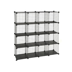 Opbevaringsstativ - Sko rack - Skodabinet - Wire Storage System - Plug In hylde - Mesh skab - Sort