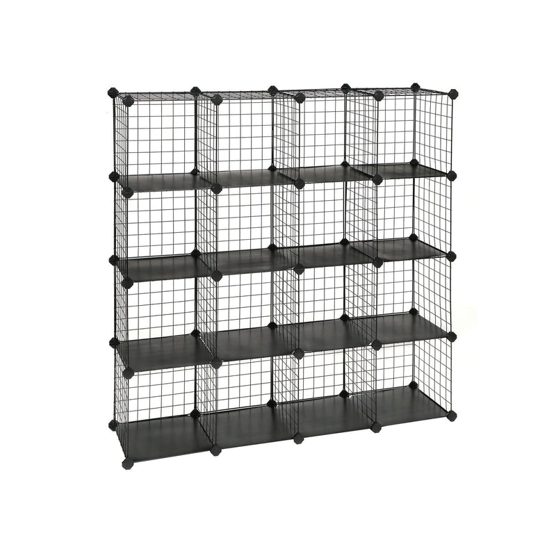 Opbevaringsstativ - Sko rack - Skodabinet - Wire Storage System - Plug In hylde - Mesh skab - Sort