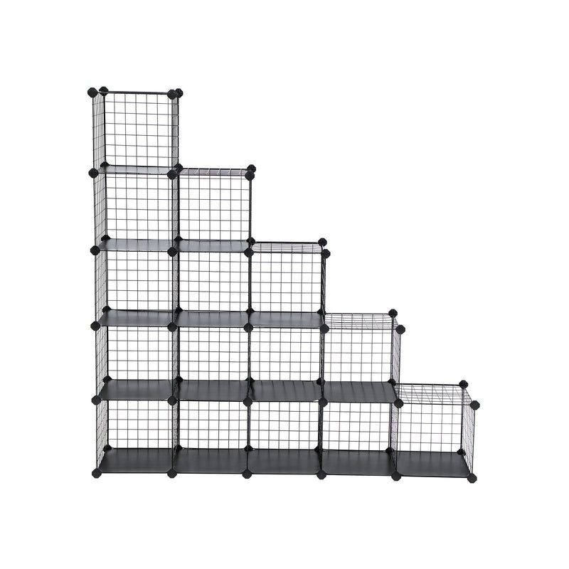 Opbevaringsstativ - Sko rack - Skodabinet - Wire Storage System - Plug In hylde - Mesh skab - Sort