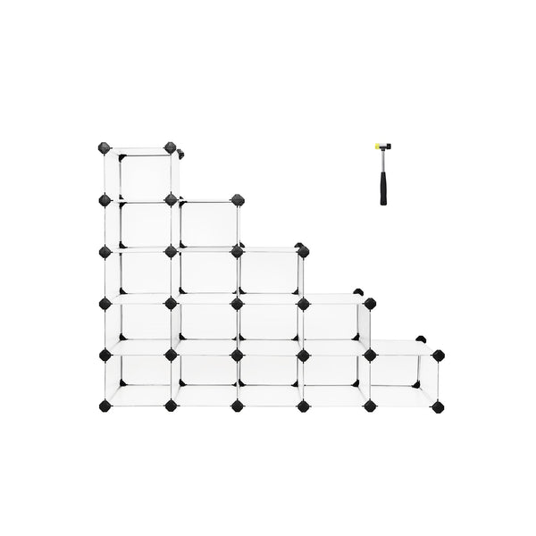 Rassel à chaussures - Plastique - Système d'étagère rectangulaire - avec 15 compartiments - Stockage à chaussures - Fil métallique - Witt