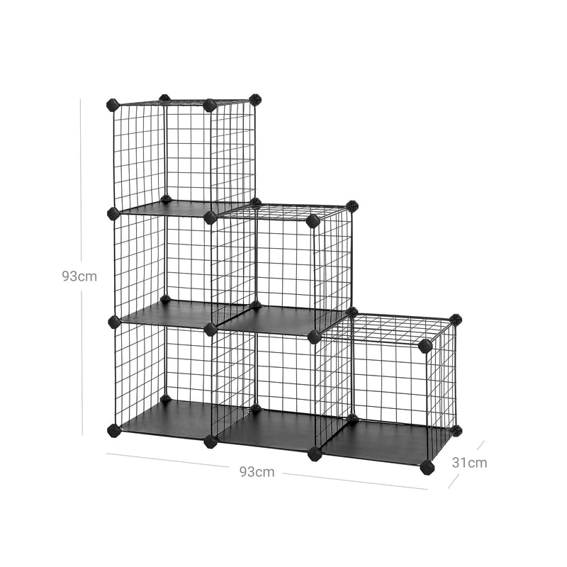 Kubskåp - förvaringsskåp - garderob - kuber - 63 x 31 x 93 cm - svart