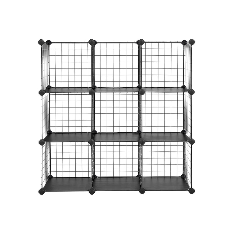 Cubet Cubet - Insert de sistem de scânduri - dulap de depozitare - de plasă de sârmă - 9 compartimente - negru