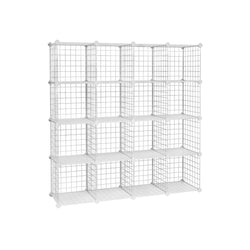 16 kubformat trådlagringssystem - metall - OpberKast - Cube Cabinet - White