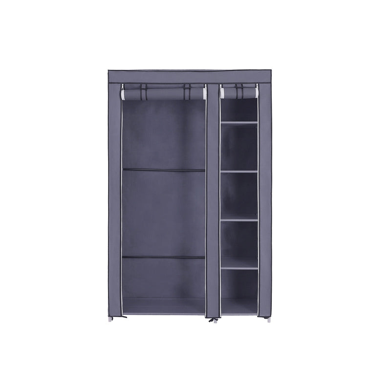 Armoire en tissu Armoire pliable - Armoire à vêtements - avec canne de vêtements - 110 x 175 x 45 cm - Gray