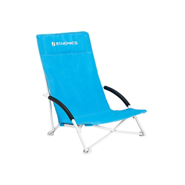 Strandstoel - Draagbare klapstoel - Inklapbare campingstoel - Opvouwbaar - Comfortabel - Blauw