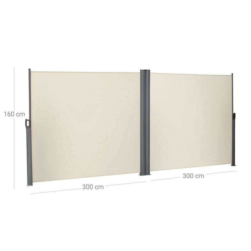 Double côté canopée - Protection solaire - protection contre la confidentialité - 160 x 600 cm - beige