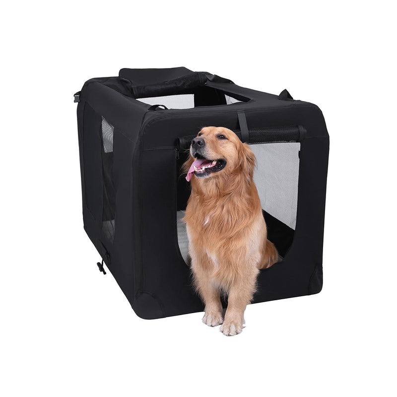 Transportväska - hundtransportbox - för husdjur - 91 x 63 x 63 cm - svart