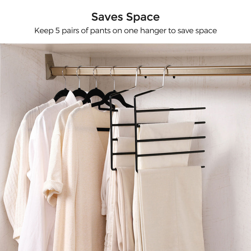 Hangers - Hangers met 5 pinnen - Set van 4 - Zwart