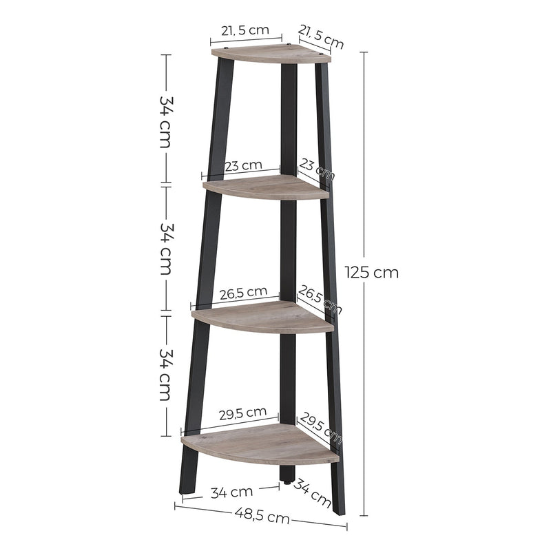 Corner Board - Corner Cabinet - Bookcase - Ladder Board - With 4 - With Steel