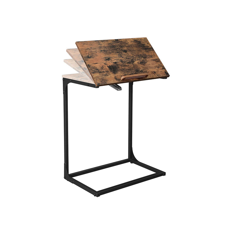 Sofa sidobord - Laptop Table - Med Tilting Top - Vintage Brown / Black