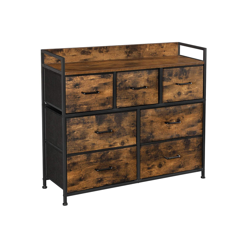 Dulap de încărcare - Dresser - cu 7 sertare - maro vintage -black