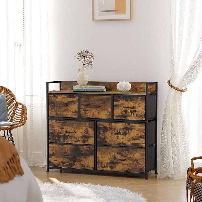 Chargement d'armoire - commode - avec 7 tiroirs - Brown vintage -Black