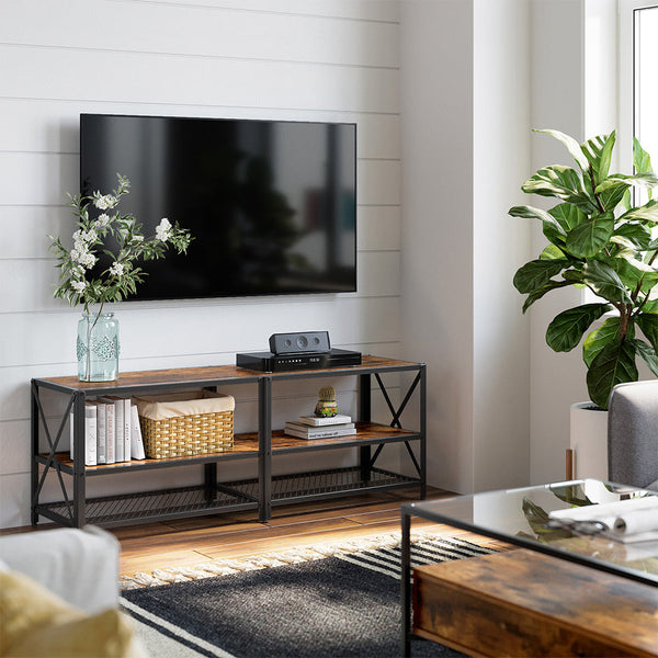 TV Lowboard - TV Cabinet - TV Dresser - TV Møbler - TV Plank - TV Table - Vintage Brown / Black