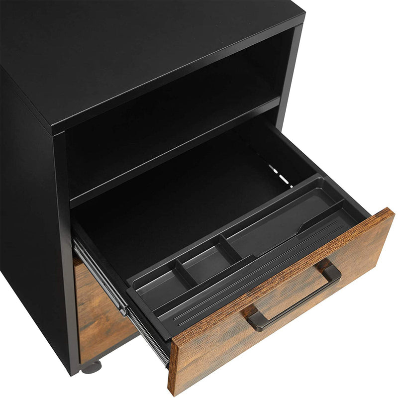 Ladeblok - Arkistokaappi - Office Cabinet - Toimistolaatikko - Vintage Brown / Black