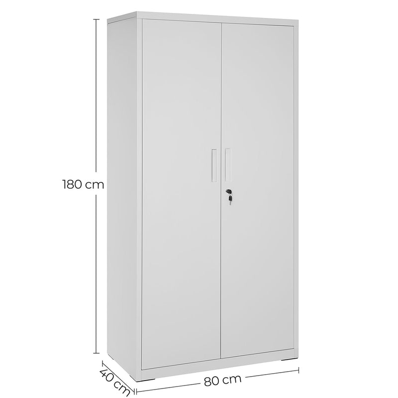 Armoire d'archives avec 2 portes - Cabinet de bureau - Gray