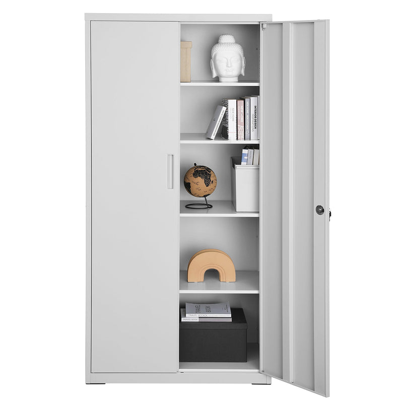 Armoire d'archives avec 2 portes - Cabinet de bureau - Gray