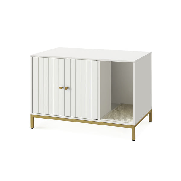 Armoire à litière - Armoire moderne - 2 en 1 - blanc