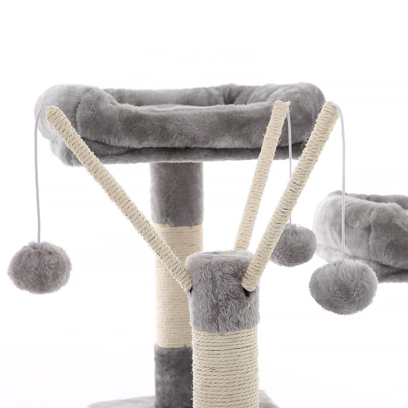 Scratching Post - xxl Scratching Post - 2 plates-formes - avec hamac - 164 cm - gris clair