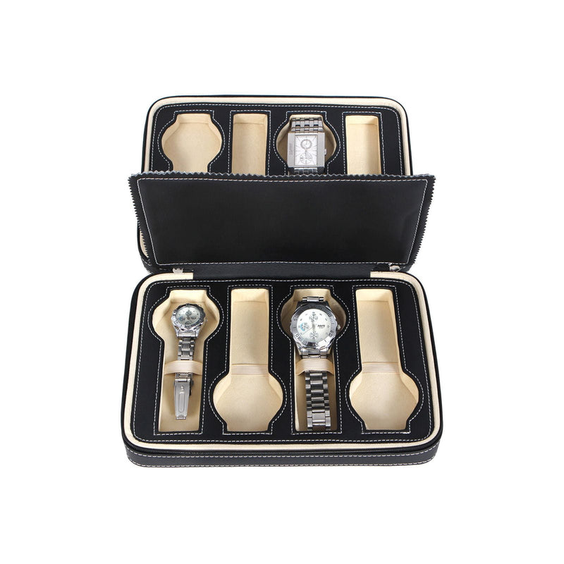 Horlogebox - Horlogetas - voor 8 horloges - Zwart