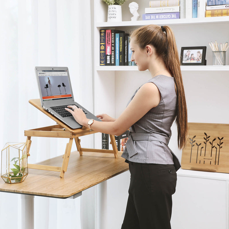 Laptop Table - Notebook Table - Bed Table - Justerbar - Bambu - Natural